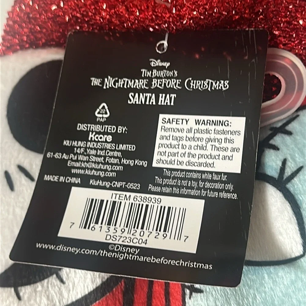 Disney Nightmare Before Christmas Santa Hat Jack Sally Season's Creepings 30th